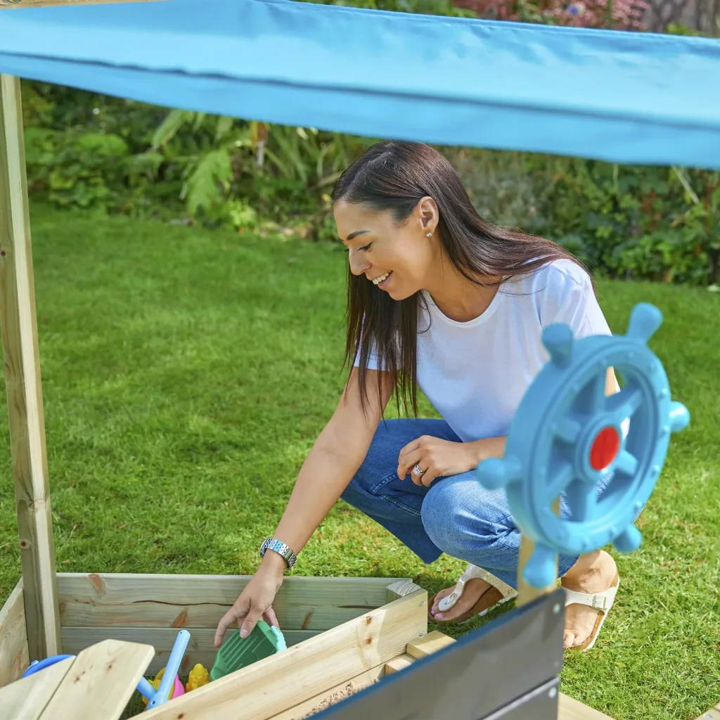Holz Sandkasten Kinderspielboot AHOY