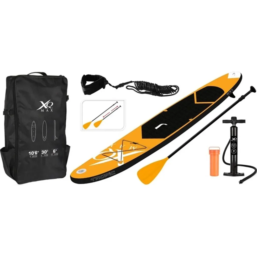 Special Edition Sup board set - 6-teilig mit FREE SUP Chair - bis zu 150 kg - 320 cm - Aufblasbar - Orange/Schwarz