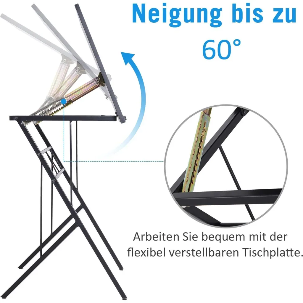 Laptoptisch neigbar Kinderschreibtisch Notebooktisch höhenverstellbar Schwarz 90 x 50 x (76 91) cm
