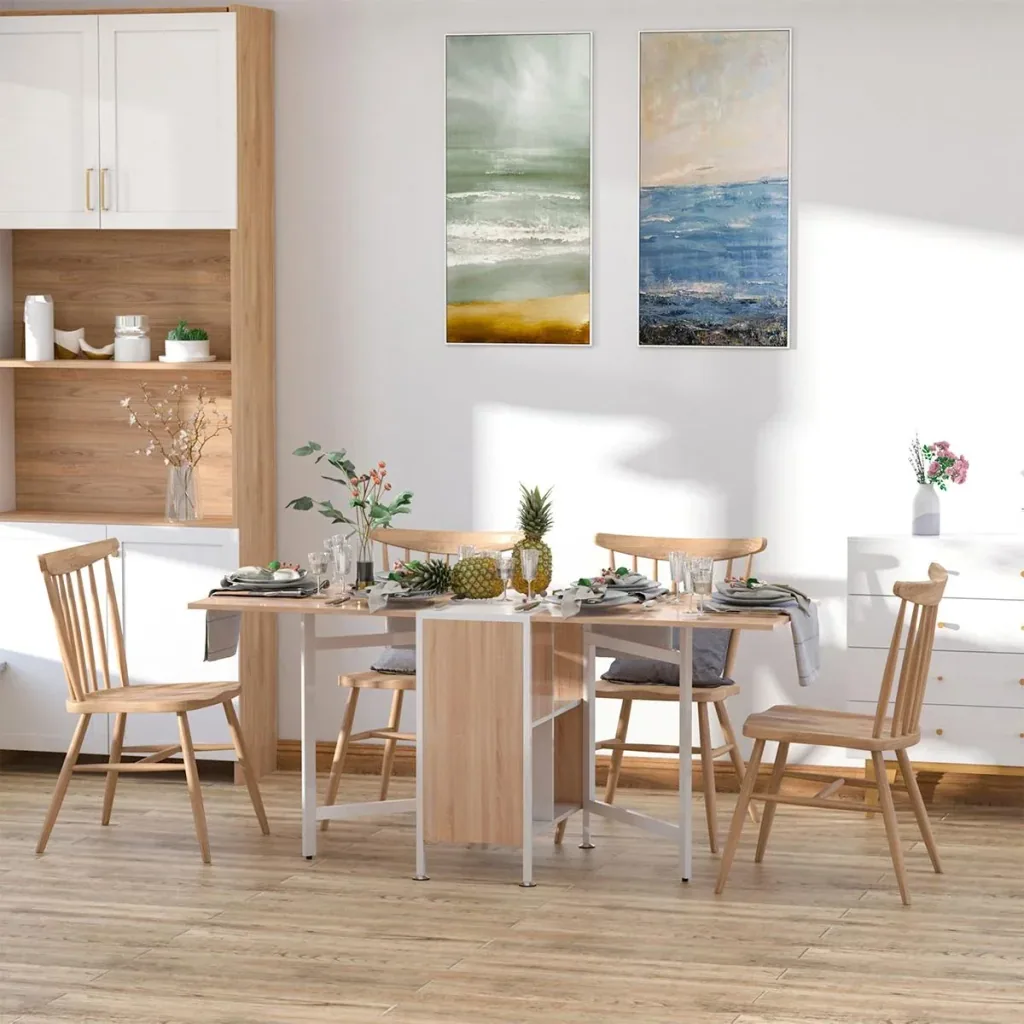 Klapptisch mit Stauraum natur, weiß