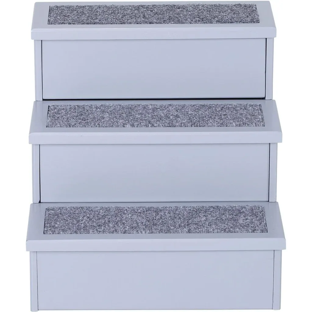Haustiertreppe mit 3 Stufen grau