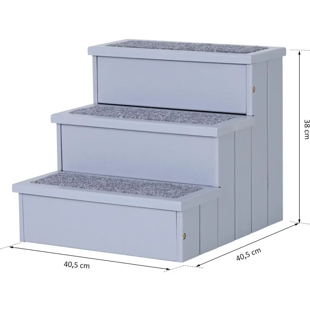 Haustiertreppe mit 3 Stufen grau