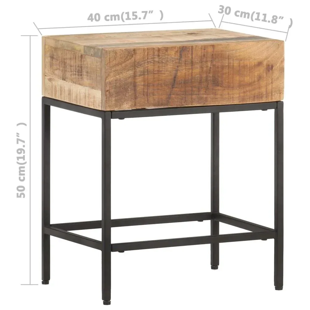 Beistelltisch 40x30x50 cm Mangoholz massiv roh