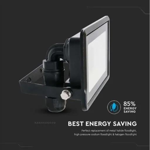 VT-118 LED-Flutlicht - 10 W - 735 Lm - 6500K - Schwarz