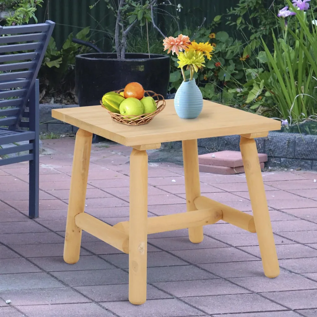 Holzhocker Garten Beistelltisch Gartentisch Kinderstuhl Allzweck Tannenholz Natur 50 x 50 x 48 cm