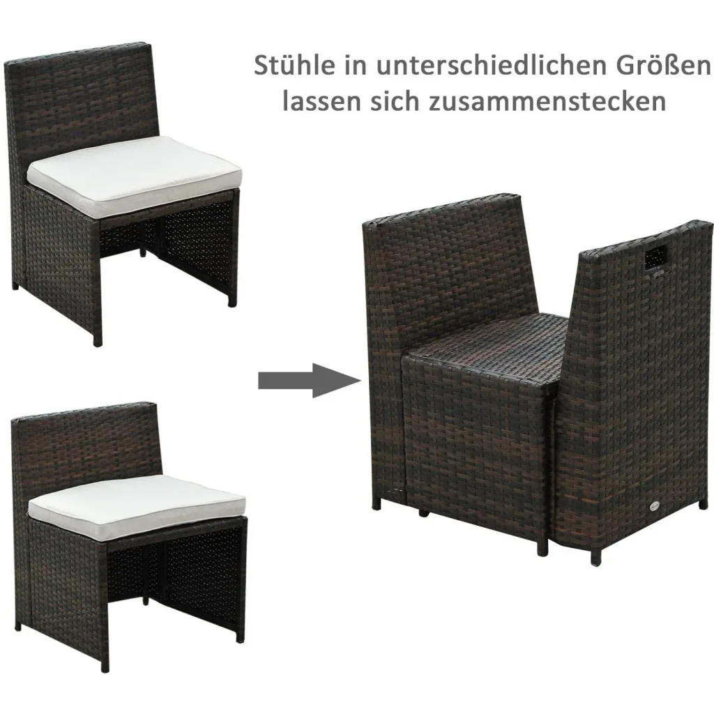 5 tlg, Polyrattan Garnitur Gartenset Sitzgruppe Gartenmöbel