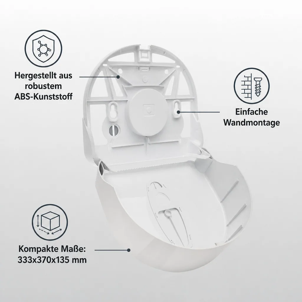 Toilettenpapierhalter, Klopapierhalter, Toilettenpapierspender - PQ20MaxiJ, Großrollenspender maxi, Kunststoff
