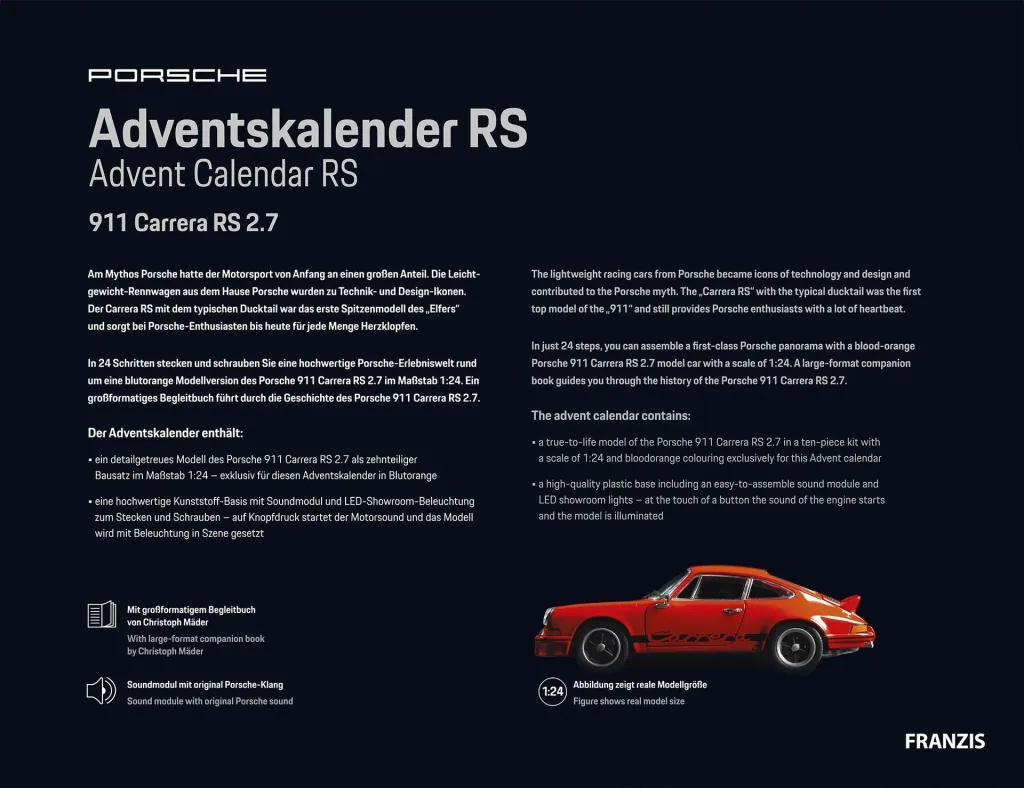 Porsche 911 Carrera RS Adventskalender