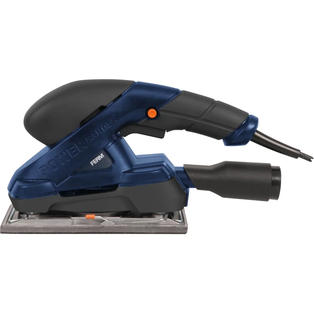 PSM1024 Schwingschleifer 180W - Klettverschluß - Soft griff - Mit 10 Stück Schleifpapiere (P80, P120) und Vakuum-Adapter