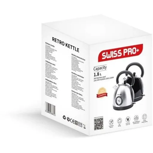 Retro-Wasserkocher - 2200W - 1,8L - Schwarz