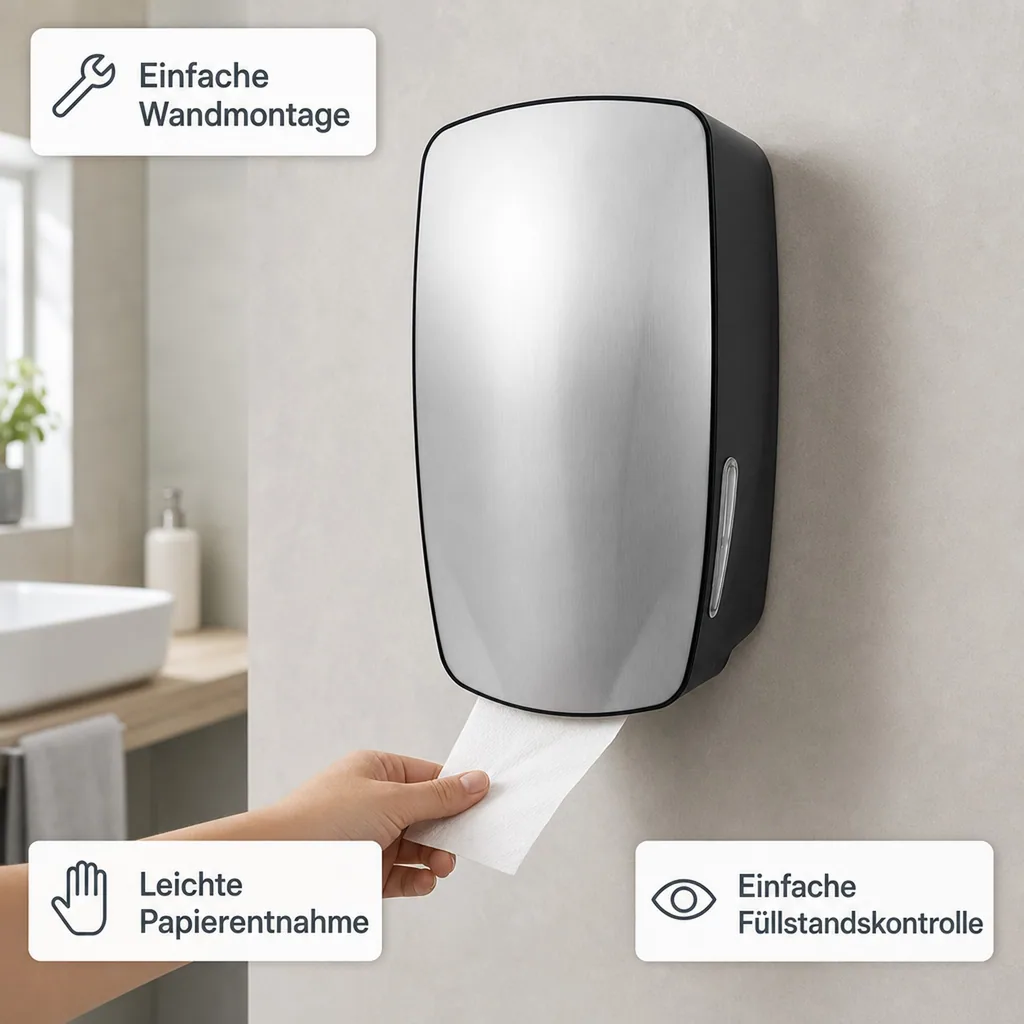 Toilettenpapierhalter, Klopapierhalter, Toilettenpapierspender - PQXTissue, RVS/Kunststof