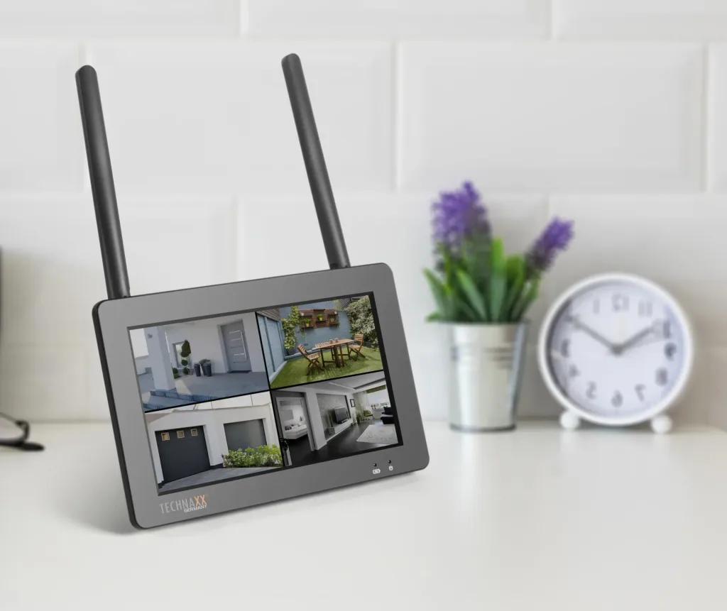 Überwachungskamera-Set TX-128 mit 7"-Touchscreen
