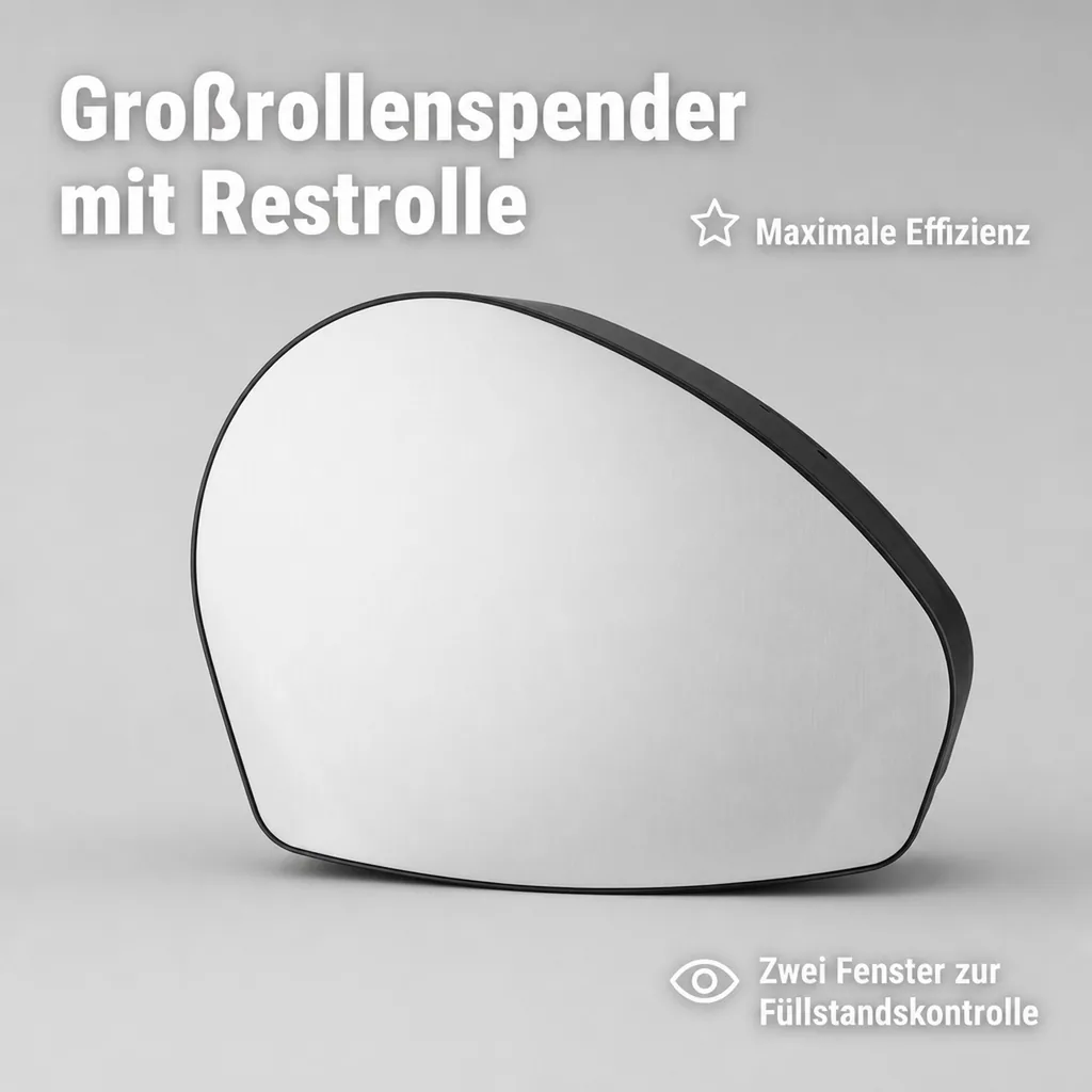 Toilettenpapierhalter, Klopapierhalter, Toilettenpapierspender - PQXJumbo, Großrollenspender mini, Restrolle Funktion, Edelstahl/Kunststoff