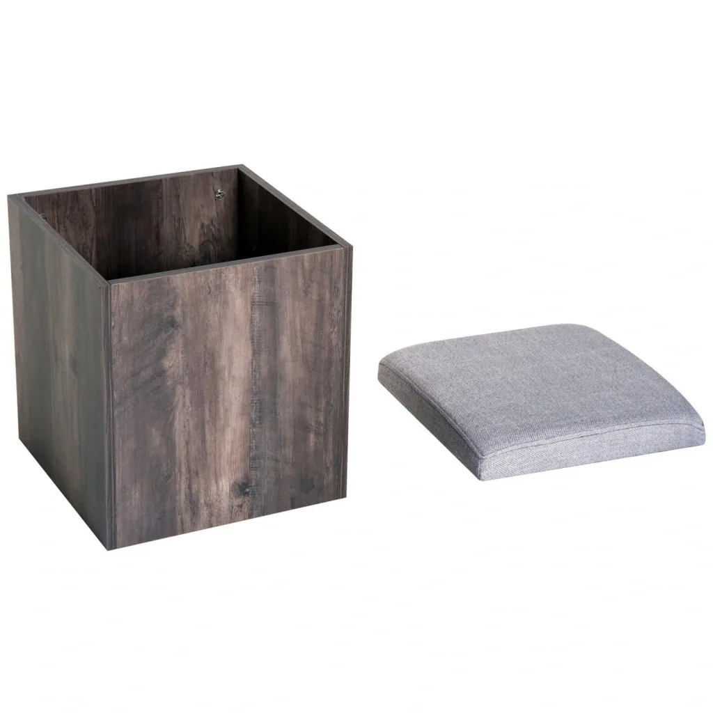 Essgruppe Esstisch Set mit 4 Hockern Grau 80x80cm