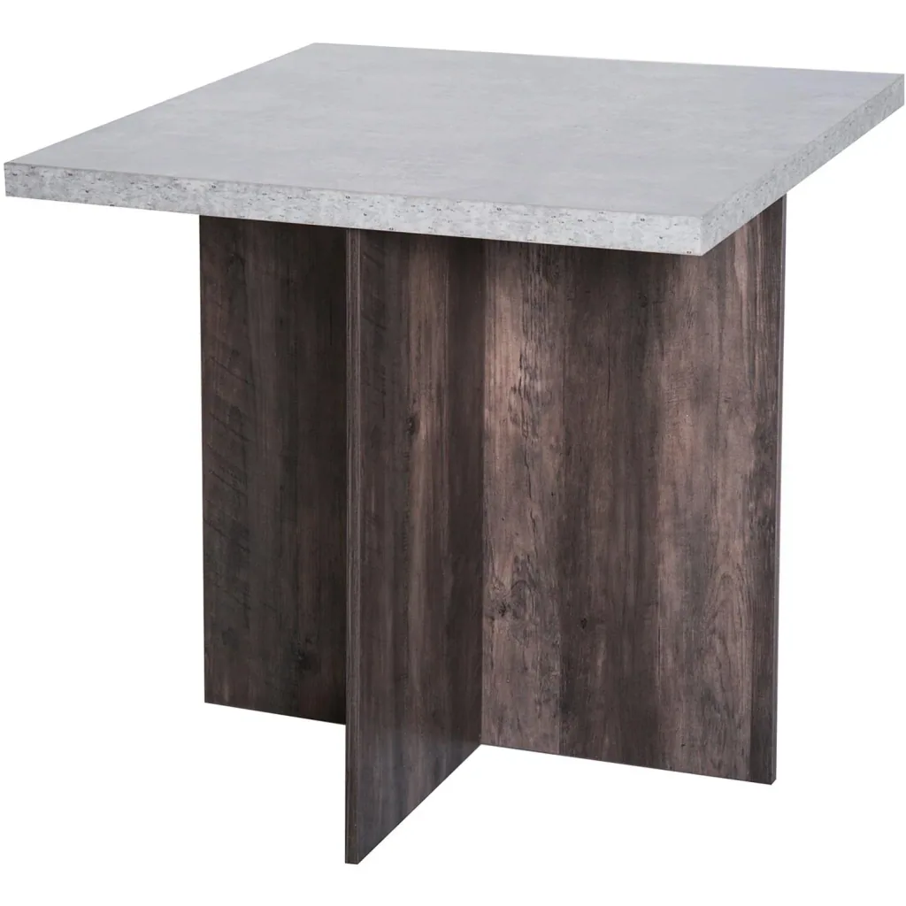 Essgruppe Esstisch Set mit 4 Hockern Grau 80x80cm