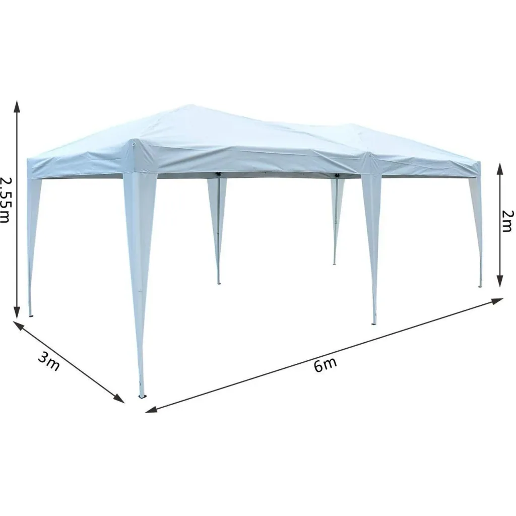 3x6m Faltpavillon Partyzelt Gartenzelt weiß faltbar
