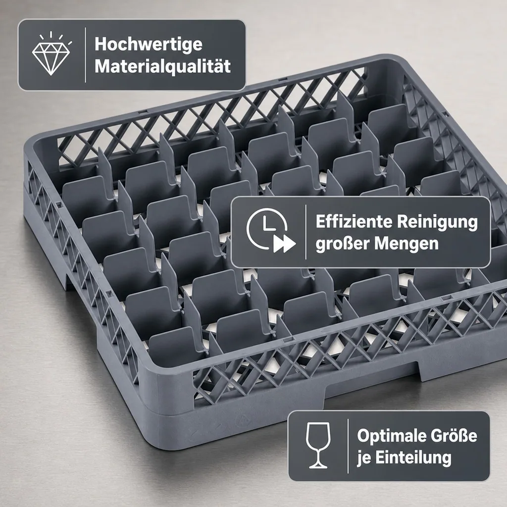 Spülmaschinenkorb, Gläserkorb Spülmaschine, Gläserkorb Gastro - 36 Einteilungen