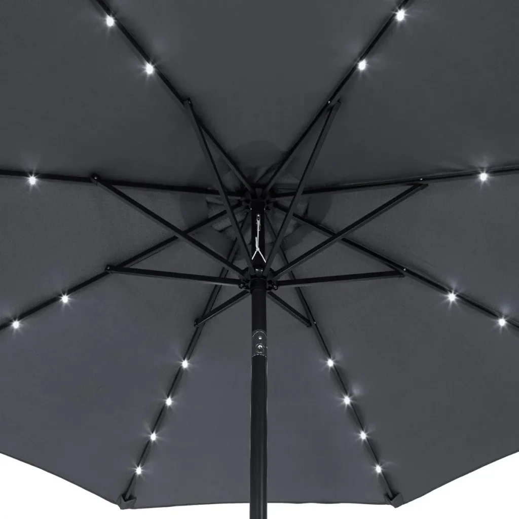 Sonnenschirm Florida mit LED-Beleuchtung schwenkbar anthrazit - Ø 3m