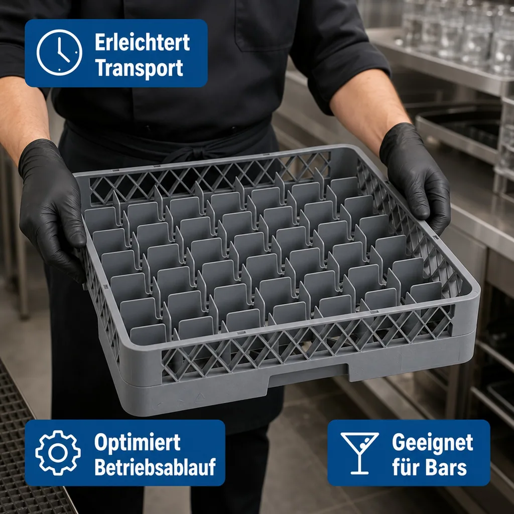 Spülmaschinenkorb, Gläserkorb Spülmaschine, Gläserkorb Gastro - 49 Einteilungen