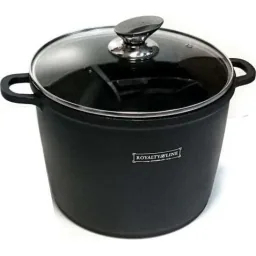Marmorierte Fritteuse mit Glasdeckel schwarz 28cm