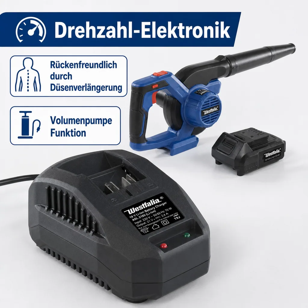 Multifunktionsgebläse 18 Volt Li-ion AMG 18 inklusive 1 Akku 2,0 Ah und Ladegerät