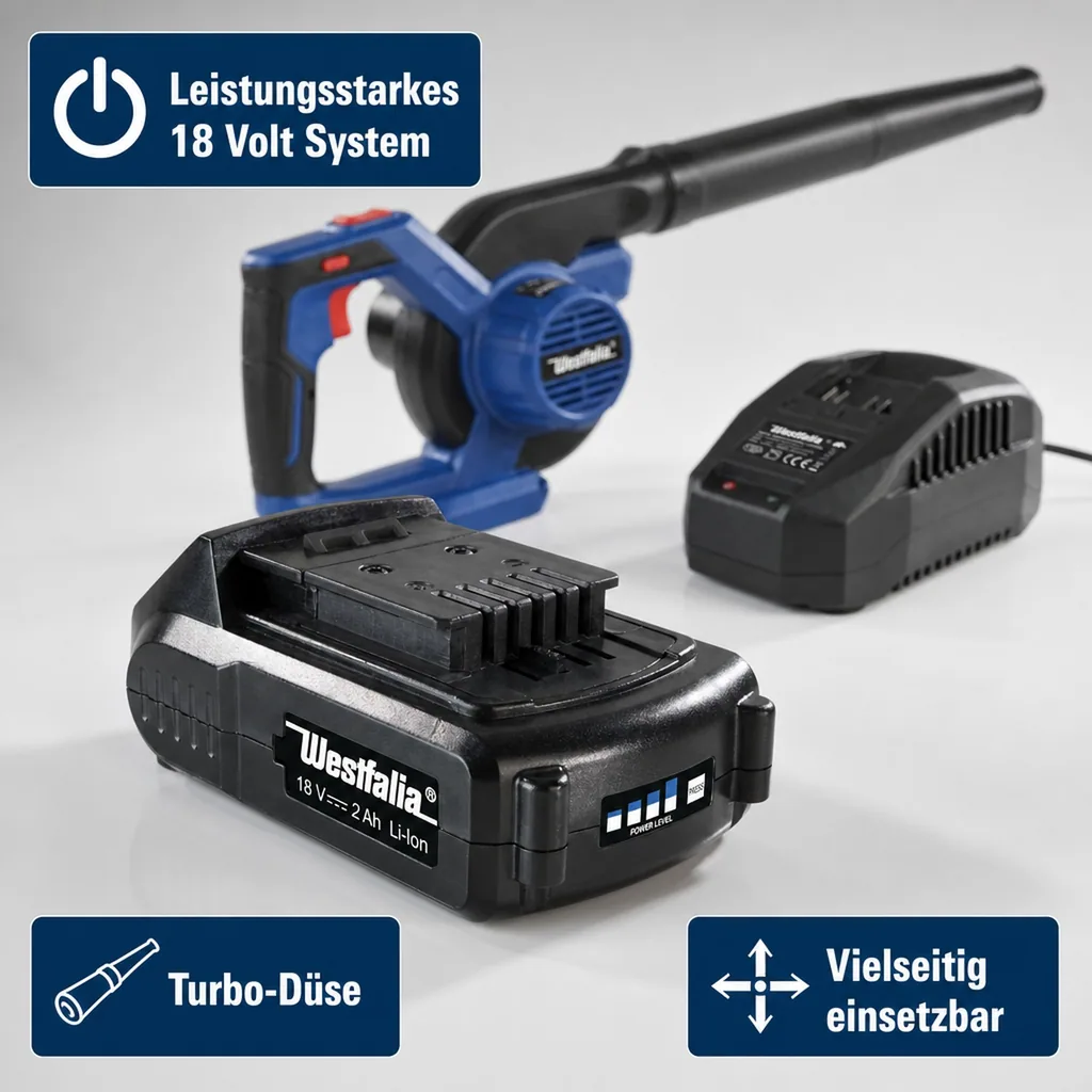 Multifunktionsgebläse 18 Volt Li-ion AMG 18 inklusive 1 Akku 2,0 Ah und Ladegerät