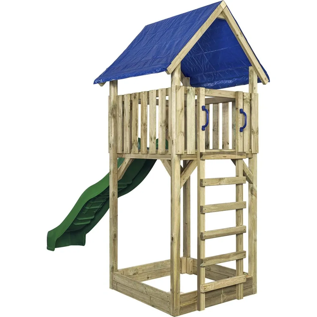 Spielturm Lisa mit Rutsche grün