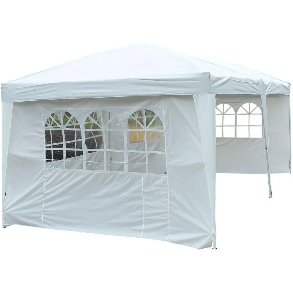 Faltpavillon Pavillon Partyzelt Gartenzelt inkl. 4 Seitenteile Weiß 3x6m