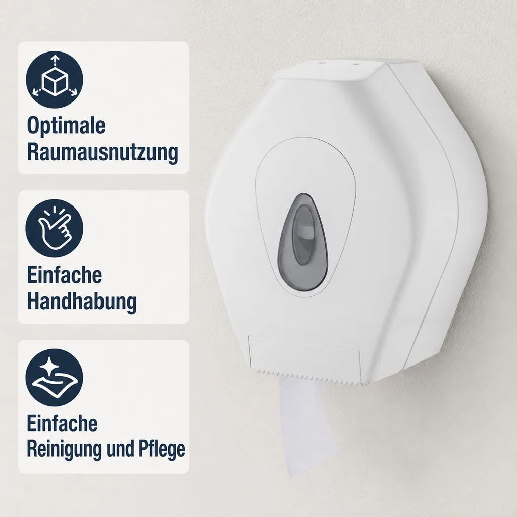 Toilettenpapierhalter, Klopapierhalter, Toilettenpapierspender - PQMidiJ, Großrollenspender midi, Kunststoff
