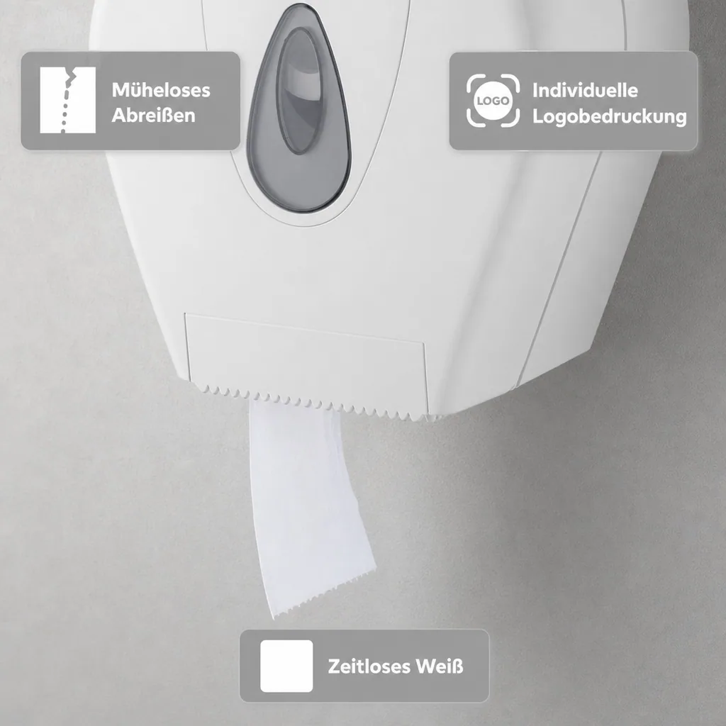 Toilettenpapierhalter, Klopapierhalter, Toilettenpapierspender - PQMidiJ, Großrollenspender midi, Kunststoff