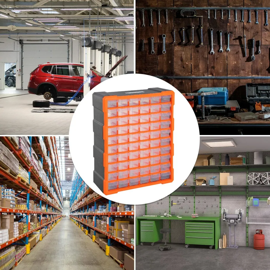 Sortimentskasten Kleinteilemagazin 60 Schubfächer Orange
