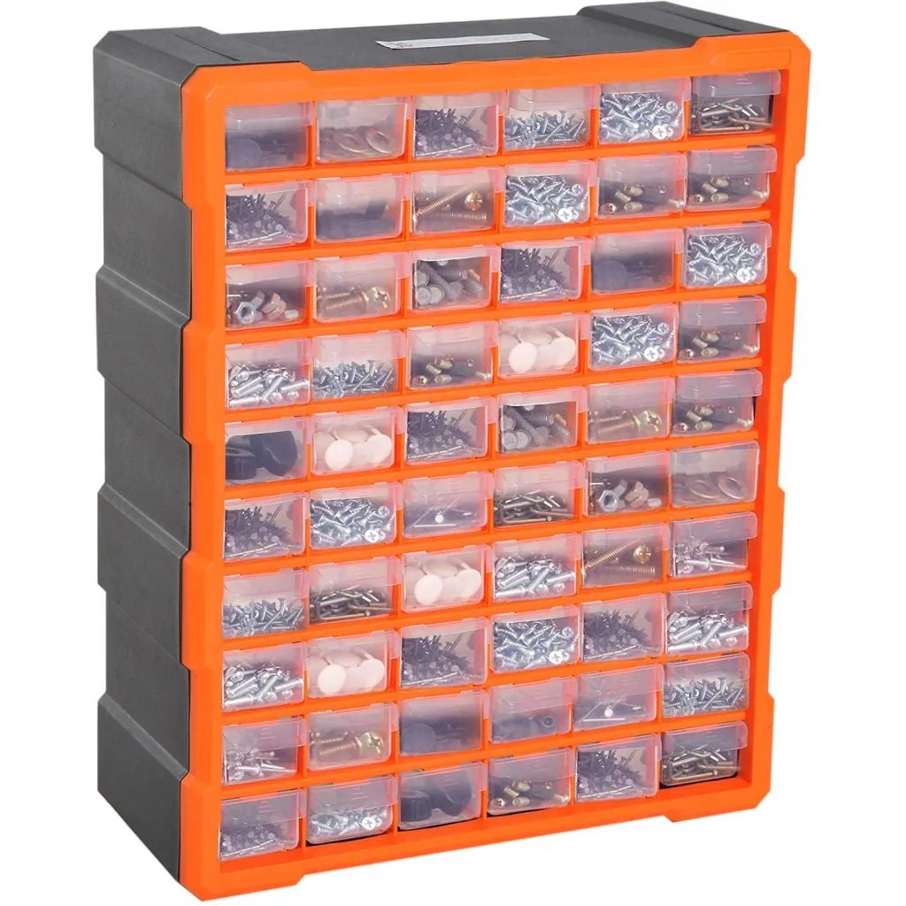 Sortimentskasten Kleinteilemagazin 60 Schubfächer Orange