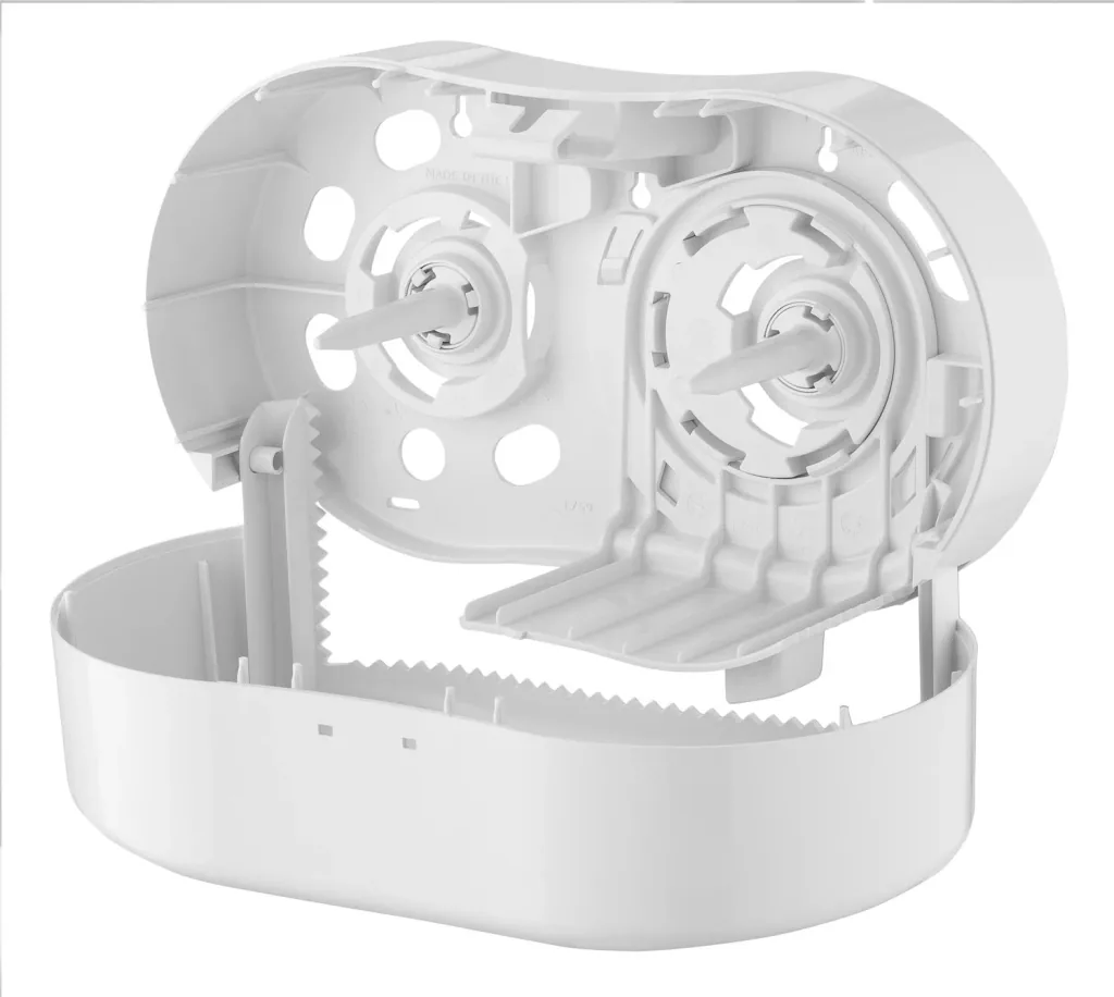 Toilettenpapierhalter, Klopapierhalter, Toilettenpapierspender - PQTMCDuo, für 2 Rollen, Kunststoff