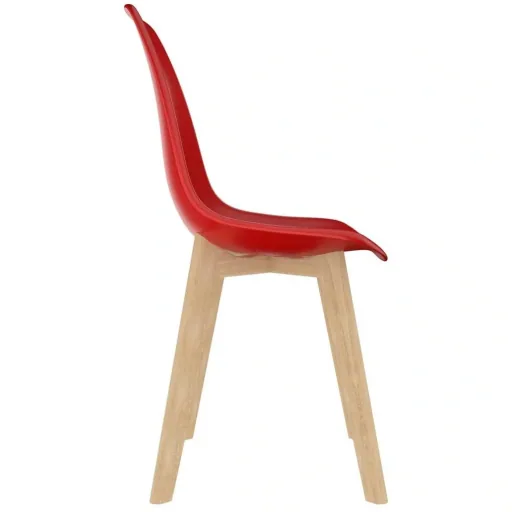 Esstischstühle 4 aus rotem Kunststoff