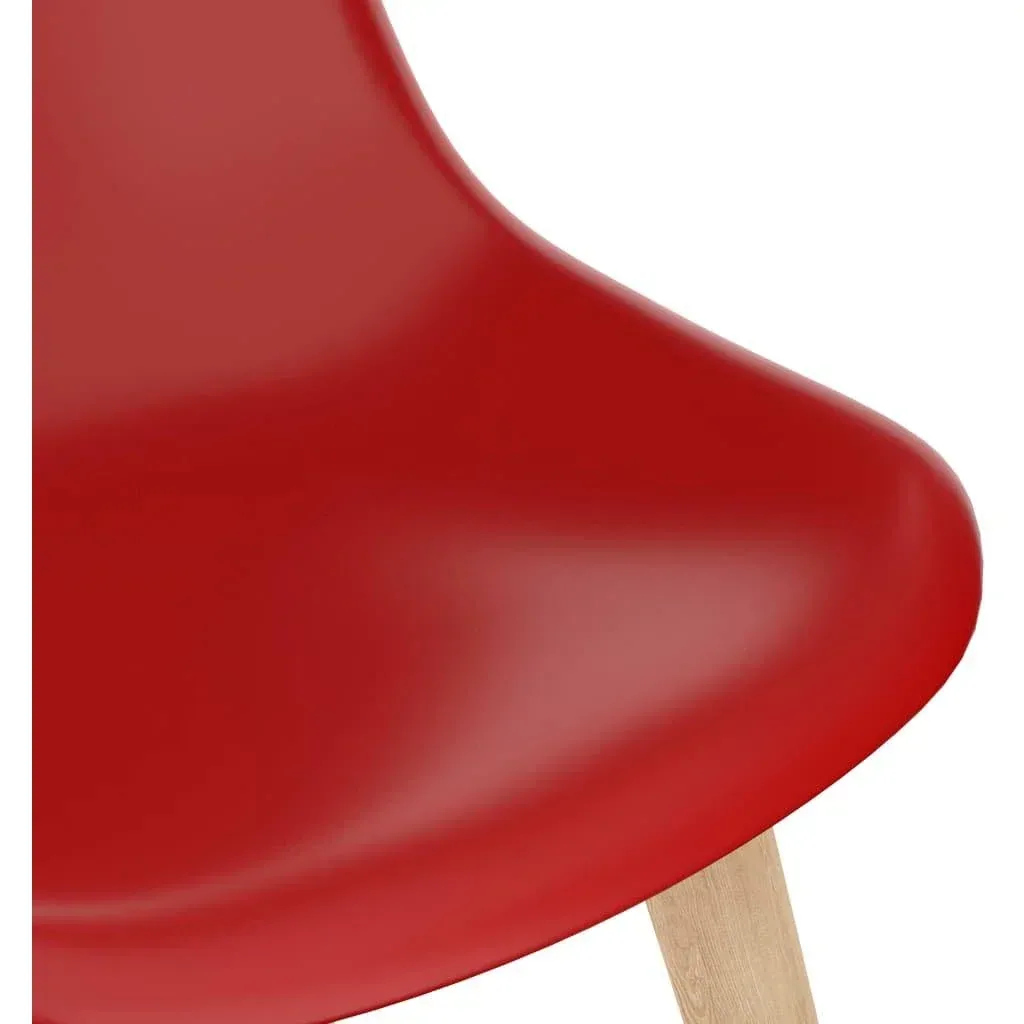 Esstischstühle 4 aus rotem Kunststoff