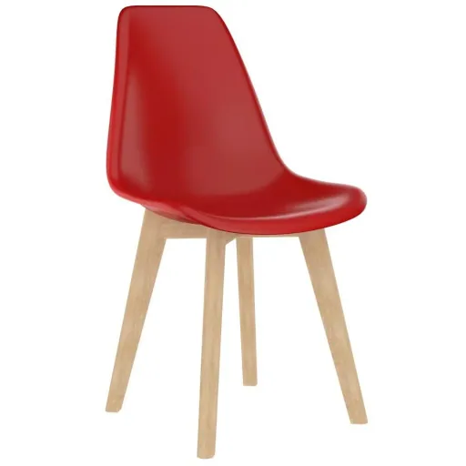 Esstischstühle 4 aus rotem Kunststoff