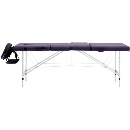 Faltbarer Massagetisch 4 Zonen Aluminium Wein lila