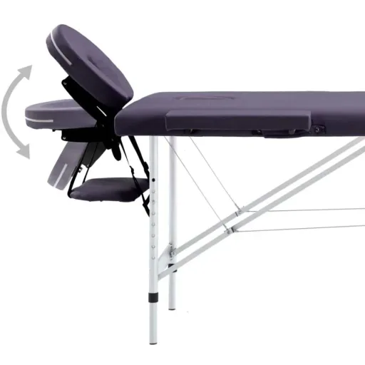 Faltbarer Massagetisch 4 Zonen Aluminium Wein lila