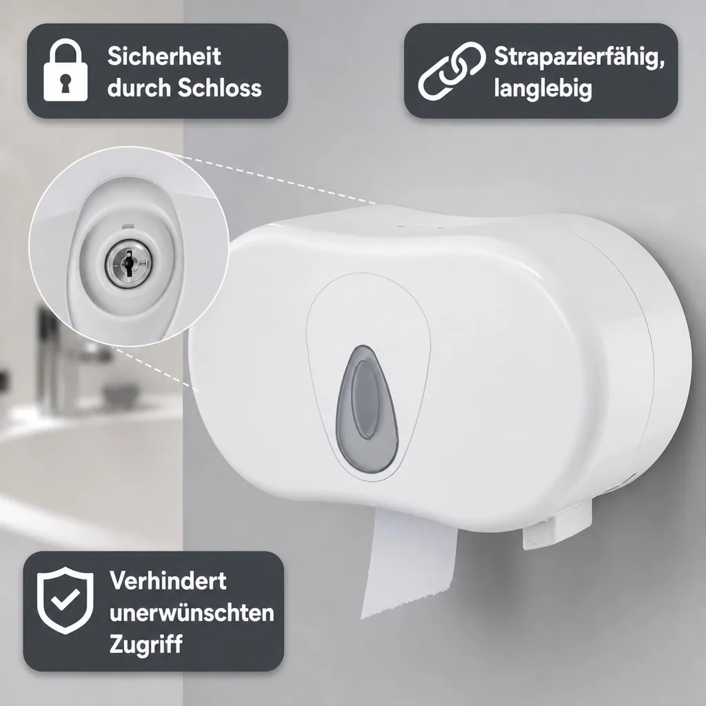Toilettenpapierhalter, Klopapierhalter, Toilettenpapierspender - PQTMDuo, für 2 Rollen, Kunststoff