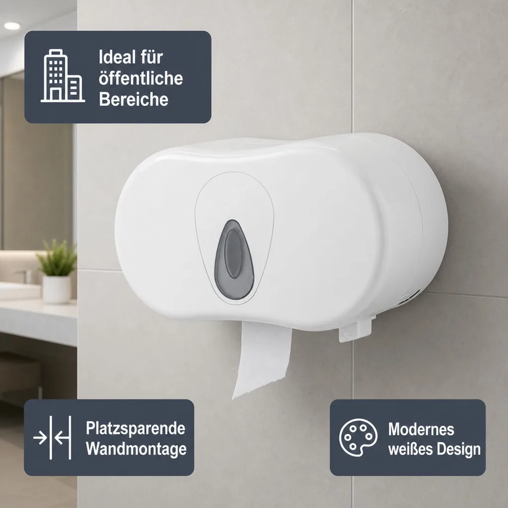 Toilettenpapierhalter, Klopapierhalter, Toilettenpapierspender - PQTMDuo, für 2 Rollen, Kunststoff