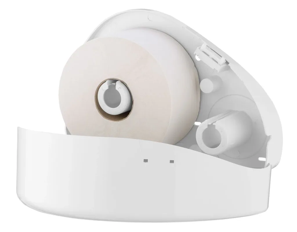 Toilettenpapierhalter, Klopapierhalter, Toilettenpapierspender - PQMiniSRJ, Großrollenspender mini, Restrolle Funktion, Kunststoff