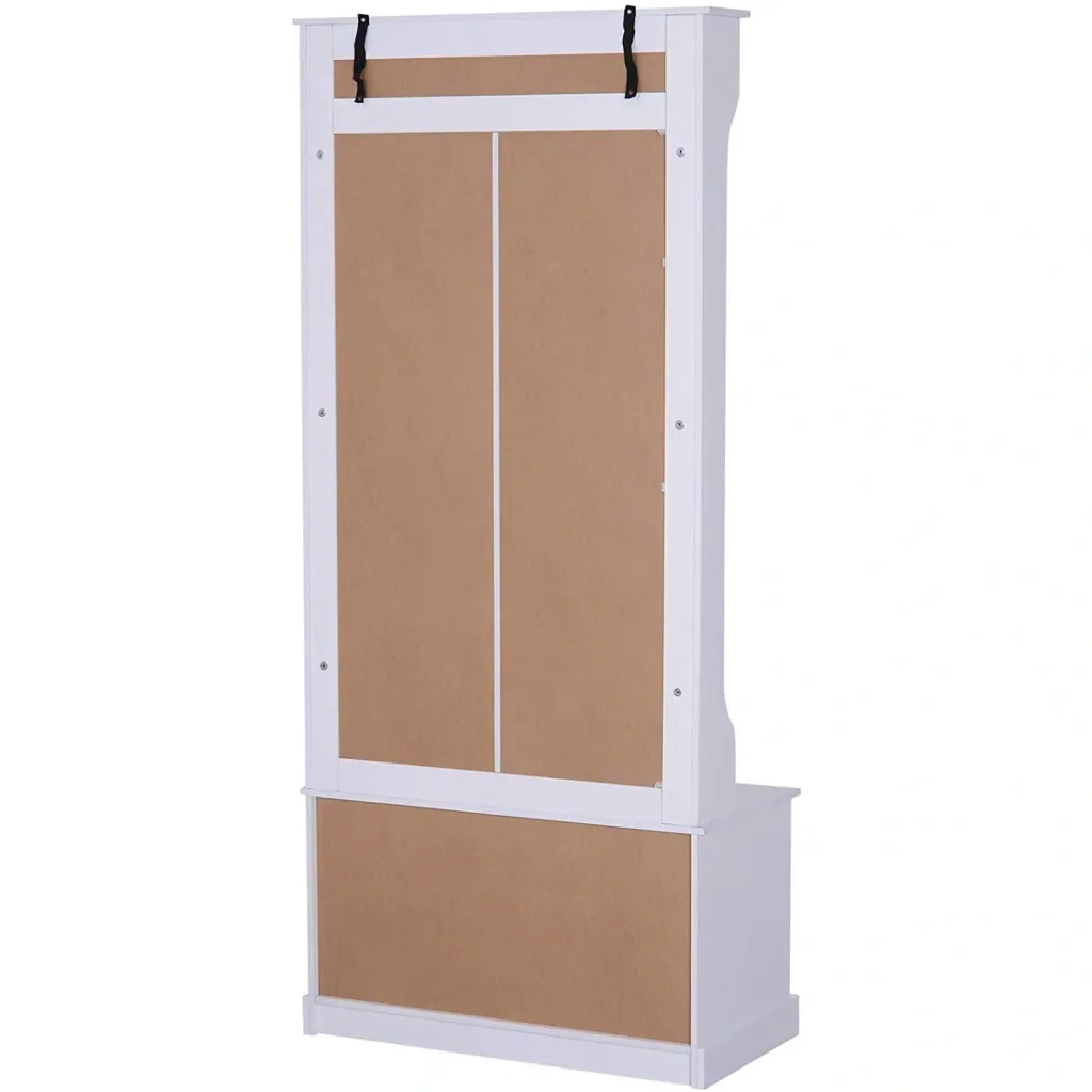 Garderobe Kleiderständer Garderobenständer mit Sitzbank Kleiderhaken MDF Weiß 80 x 40 x 180 cm