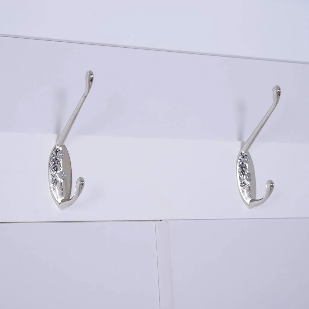 Garderobe Kleiderständer Garderobenständer mit Sitzbank Kleiderhaken MDF Weiß 80 x 40 x 180 cm