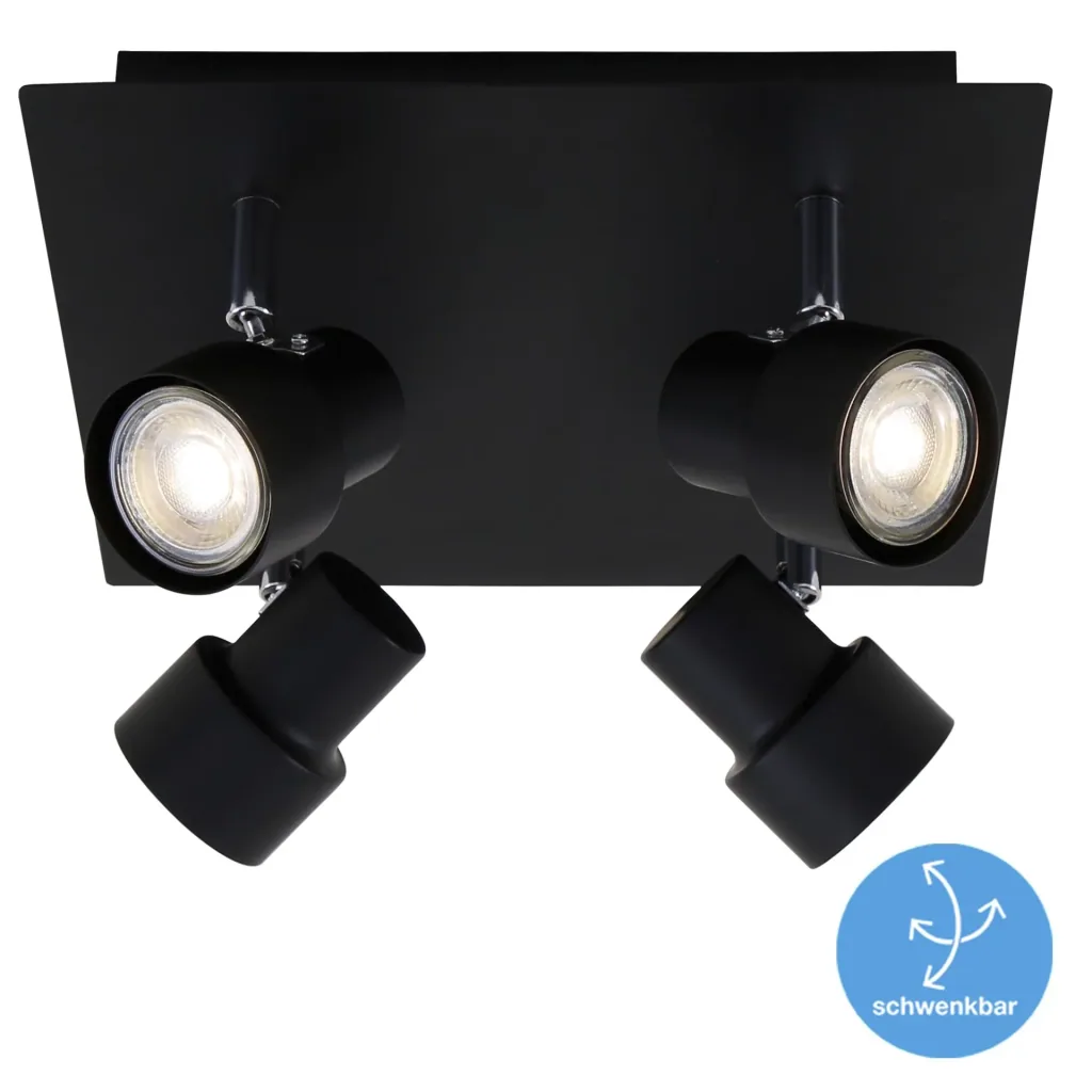 LED Deckenleuchte, 1840 Lumen, 20 Watt, GU10, schwarz