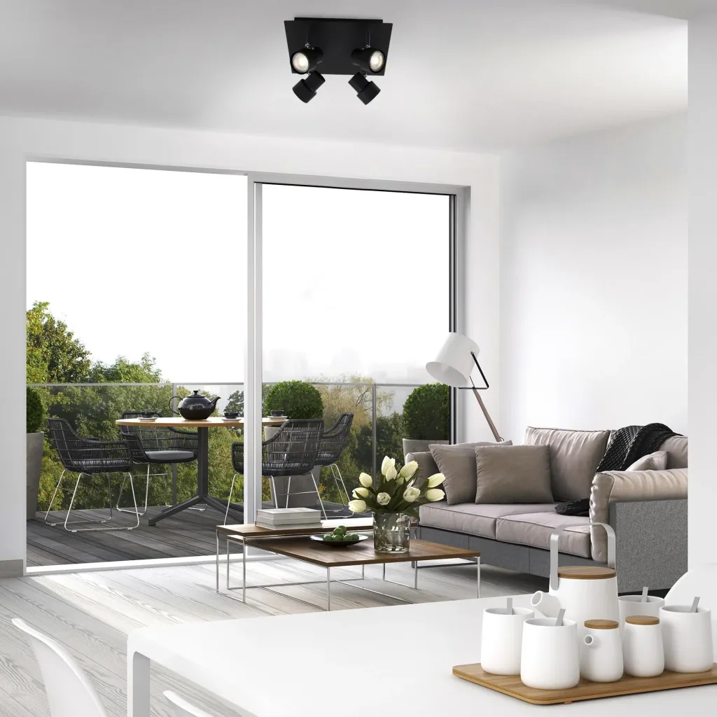 LED Deckenleuchte, 1840 Lumen, 20 Watt, GU10, schwarz