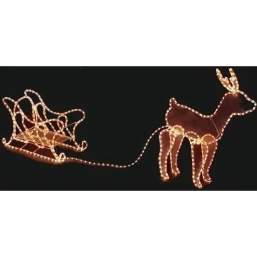 Nampook Weihnachtsbeleuchtung - Rentier mit Schlitten - 60 x 28 x 77 cm