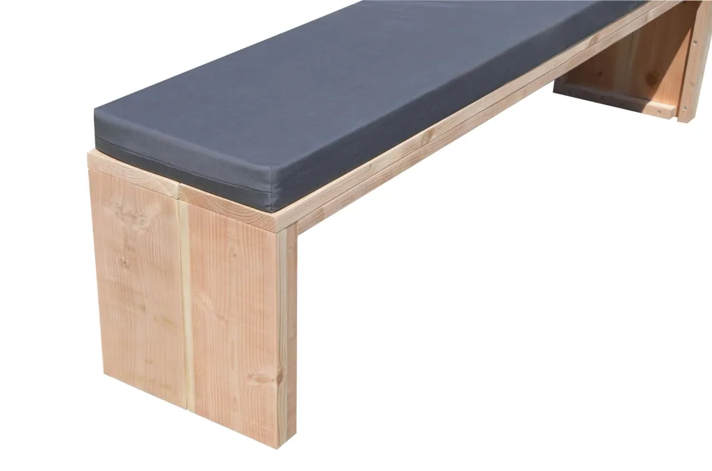 Gartenbank Douglas Holz 200 cm inkl. Wasser- und schmutzabweisendem Kissen Anthrazit
