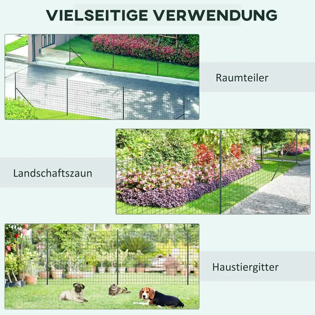 Gartenzaun 10 x 1,68 m Volierendraht Maschendraht Drahtzaun Drahtgitter Gartenzaun Rolle Masche stark Stahl Grün