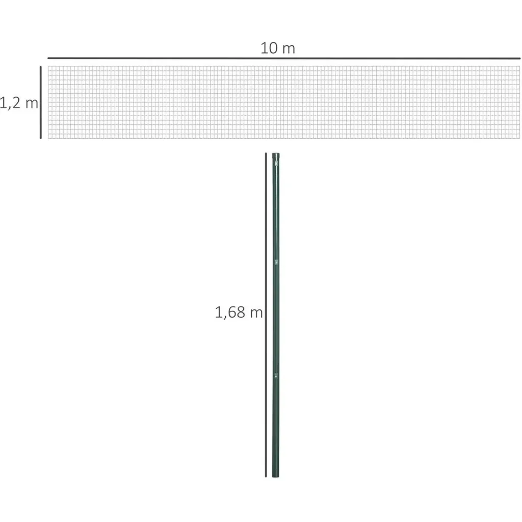 Gartenzaun 10 x 1,68 m Volierendraht Maschendraht Drahtzaun Drahtgitter Gartenzaun Rolle Masche stark Stahl Grün