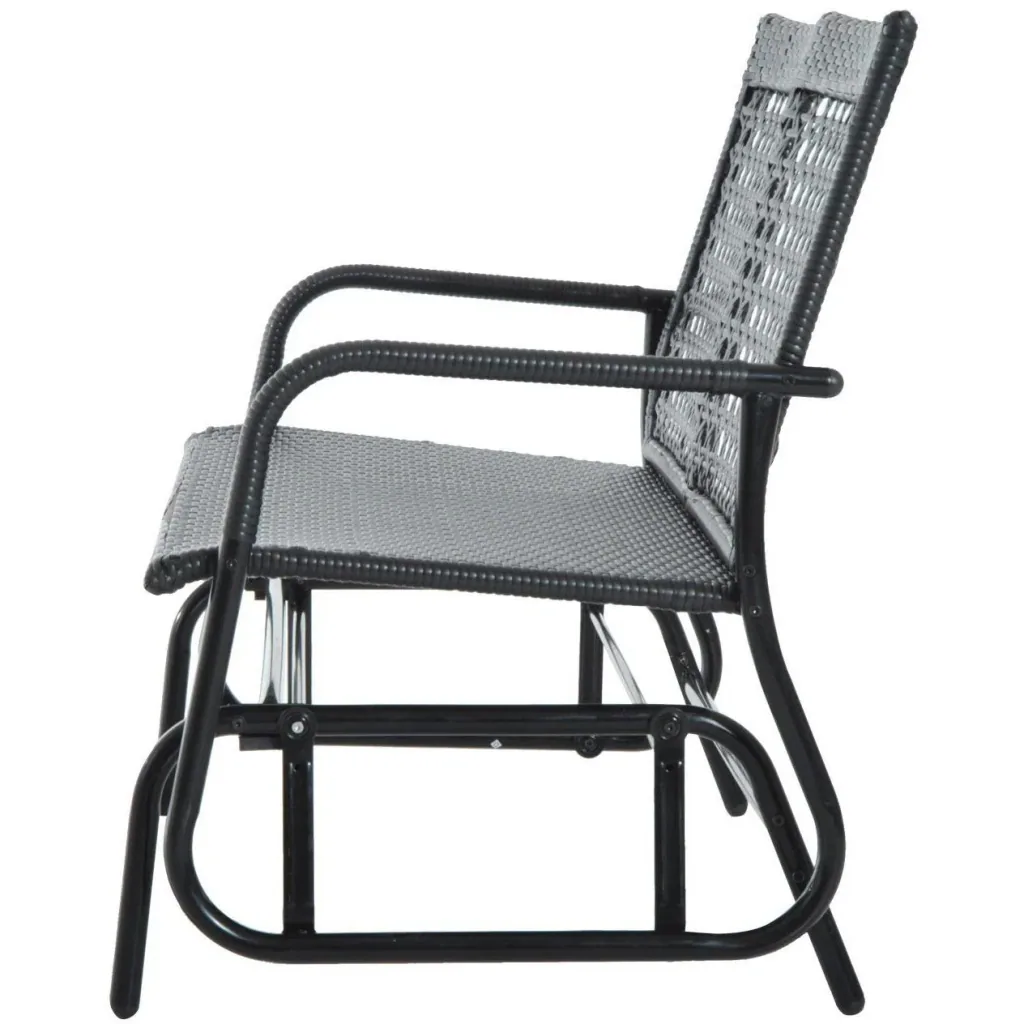 Schaukelbank Gartenschaukel Polyrattan 2-Sitzer schwarz